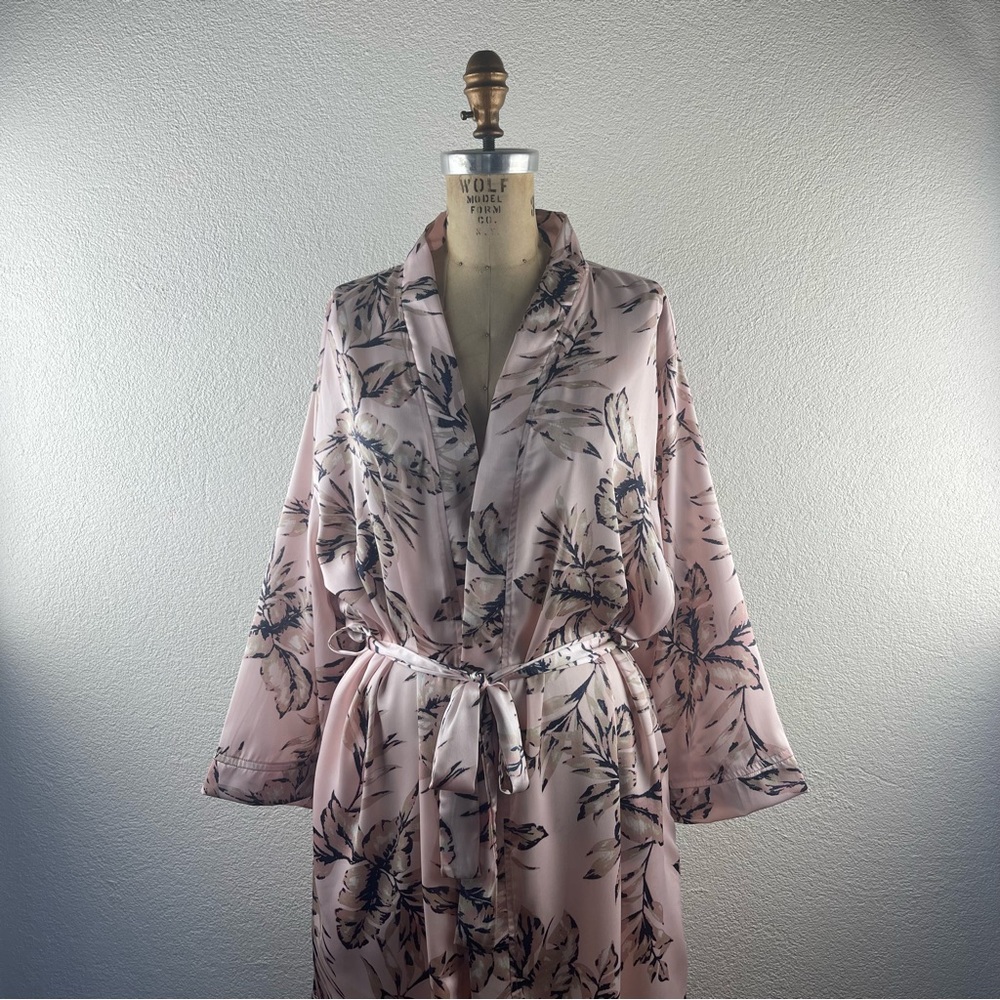 Revolve l L House of Harlow Satin Floral Resort Exotic Feminine Loungewear Robe